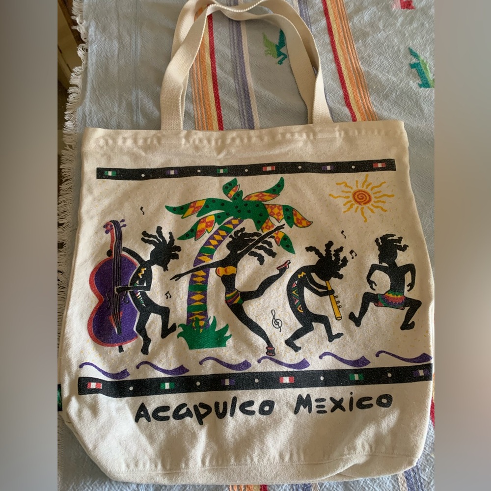 Vintage Acapulco Mexico zippered  Tote Bag